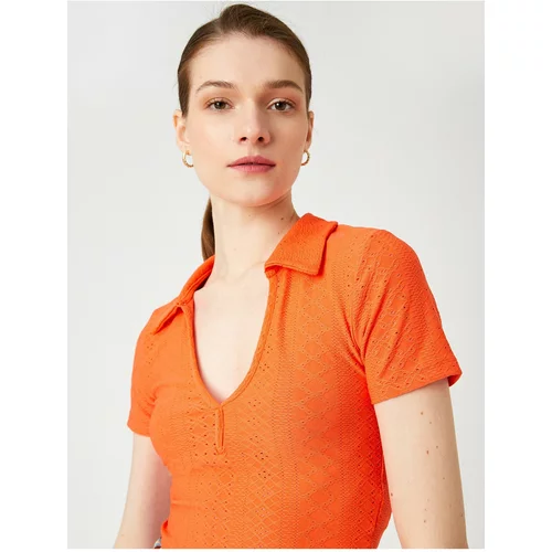 Koton Polo T-shirt - Orange - Fitted