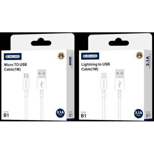 Jellico podatkovni polnilni kabel B1 Micro USB 1,m 3,1A - bel Cene