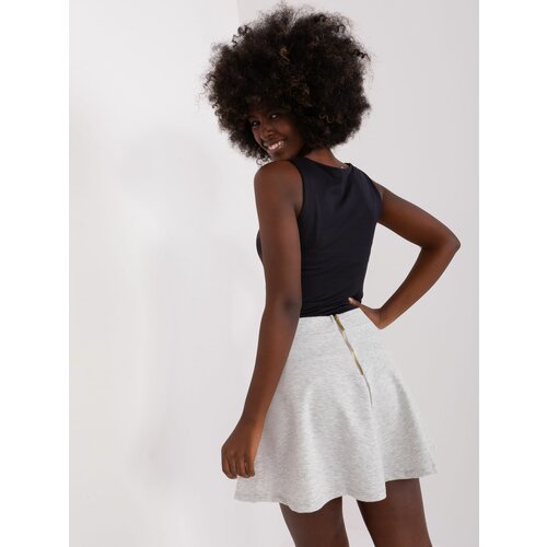 Fashion Hunters Light grey mini tracksuit skirt with zipper Cene