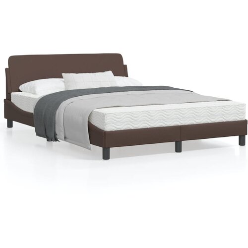 VidaXL Posteljni okvir z vzglavjem rjava 120x200 cm umetno usnje Slike