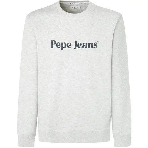 PepeJeans Sweater majica 'REGIS' svijetlosiva / crna