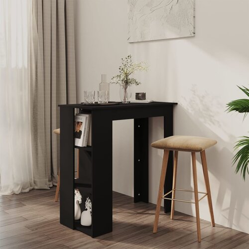 vidaXL Barska miza s polico črna 102x50x103,5 cm iverna plošča Cene
