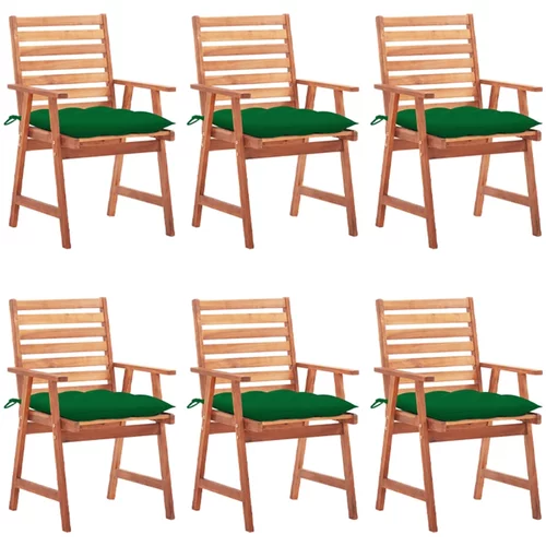 vidaXL vrtne blagovaonske stolice s jastucima 6 kom od bagremovog drva