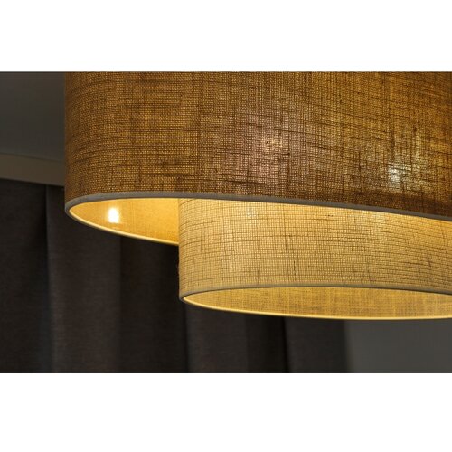  Duolla - Visilica na sajli DOUBLE OVAL YUTE 2xE27/15W/230V braon/krem Slike
