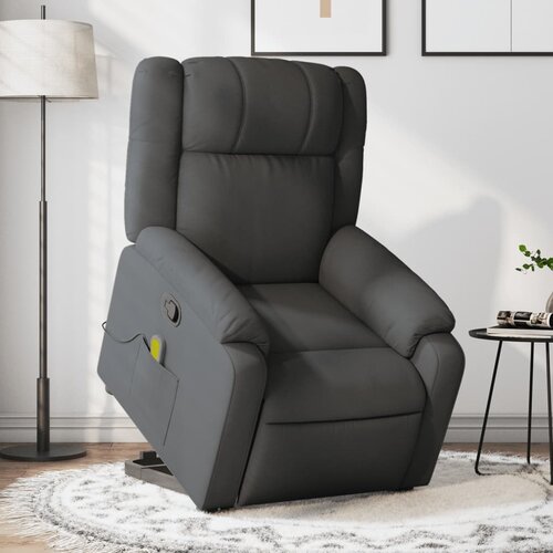  The Living Store Masažni naslanjač s funkcijo vstajanja temno sivo blago - Masažni Naslanjač S Funkcijo Vstajanja, (21501999) Slike