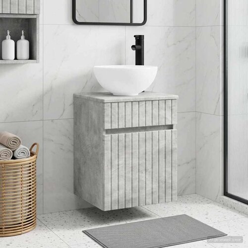  Umivaonik s policom za zid Betonska siva 39 x 35 x 63 cm Cene