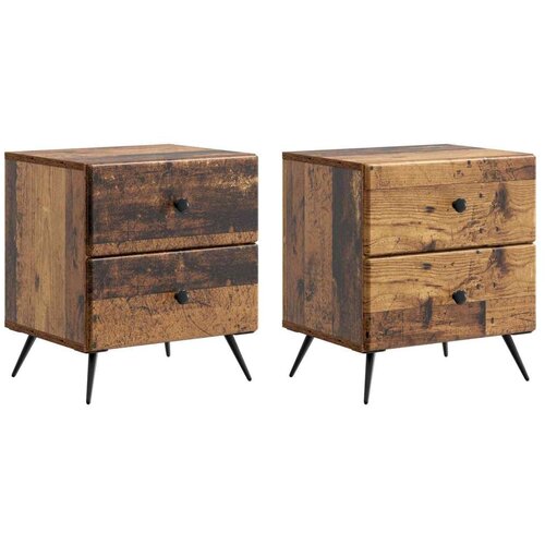  Noćni ormar s ladicama 2 pcs Staro drvo 43 x 34 5 x 47 5 cm Cene