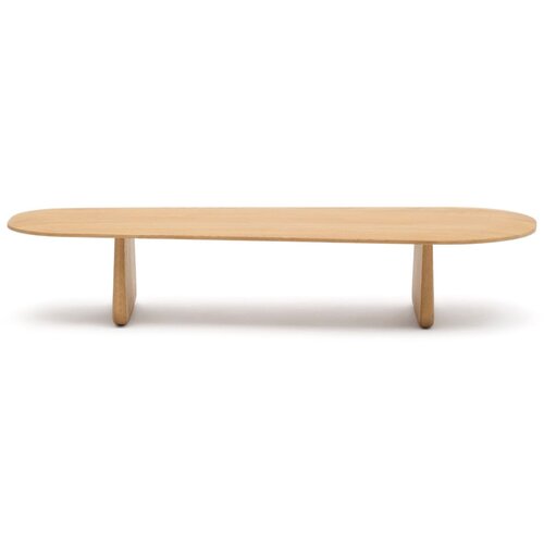 Kave Home Stolić za kavu od punog hrasta u prirodnoj boji 64x146 cm Pirita &amp;ndash; Slike