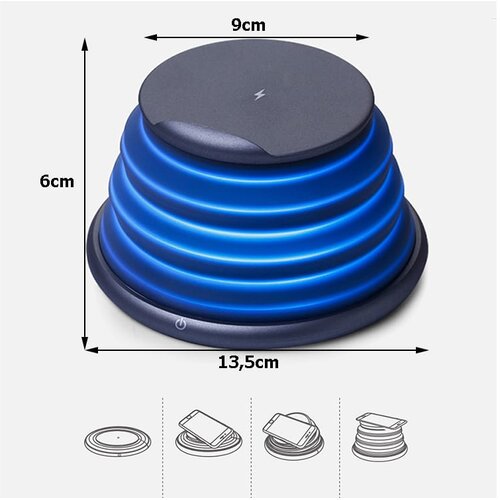  Sikonic sklopivi bežični indukcijski punjač 10w usb qi brz Slike