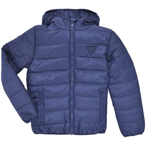 Guess Puhovke HOODED LS PADDED PUFFER W ZIP Modra Slike