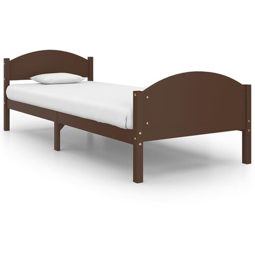 Maison Chic Posteljni okvir - Enojna postelja - Postelja za odrasle temno rjav iz trdne borovine 100x200 cm-J9181, (21766242) Slike