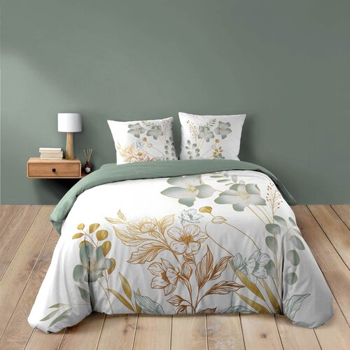 Douceur d int&amp;eacute;rieur Bela/zelena bombažna posteljnina za zakonsko posteljo/podalj&amp;scaron;ana 240x220 cm Lolita &amp;ndash; Slike