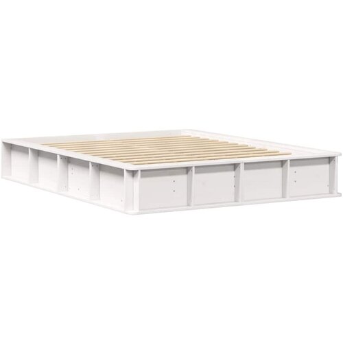 VidaXL Konstrukcija postelje Bela 210 x 178 x 30 cm Masivno borovo les, (5000022898) Slike
