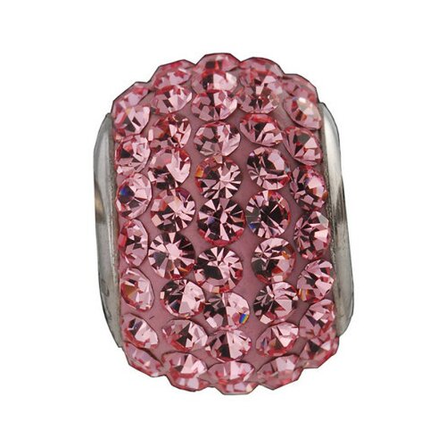 Amore Baci prljavo roze srebrni privezak sa swarovski kristalom za narukvicu ( 23008 ) Cene