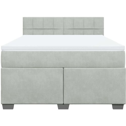 VidaXL Krevet s oprugama i madracem svjetlosivi 160x200 cm bar&amp;scaron;unasti Slike