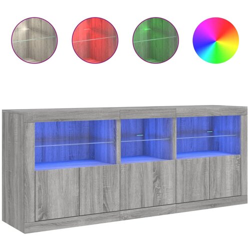 Maison Chic Komoda - Predalnik z LED lučkami siva sonoma 162x37x67 cm, (21720834) Cene