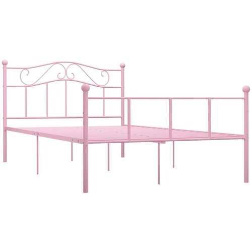 VidaXL Okvir za krevet ružičasti metalni 140 x 200 cm Slike