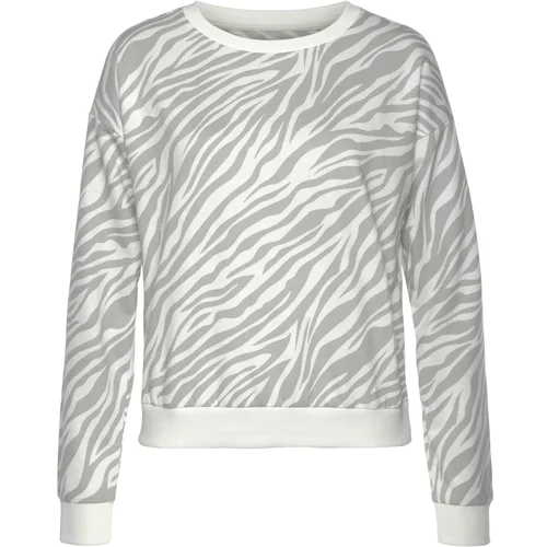 Lascana Sweater majica siva / bijela