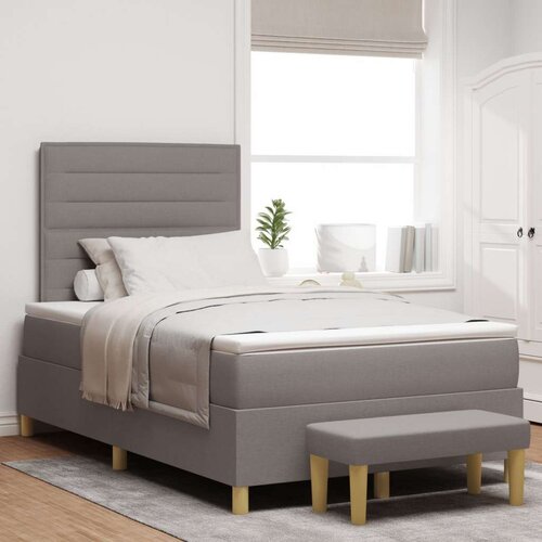  posteljni okvir z matracom Komplet 2 Taupe Tkanina 120 x 200 cm, (22067421) Cene