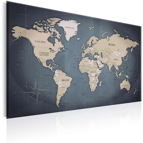  Slika - World Map: Shades of Grey 120x80 Cijene