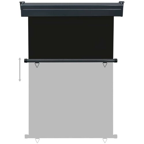 VidaXL Balkonska bočna tenda 125 x 250 cm crna Slike
