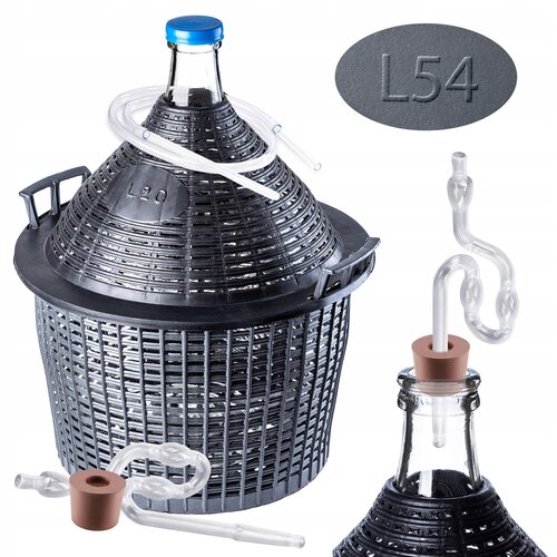 KADAX Carboy 54L za vino v košari s plutovinasto cevjo, komplet za vino, 4-delni, (5000354908) Cene