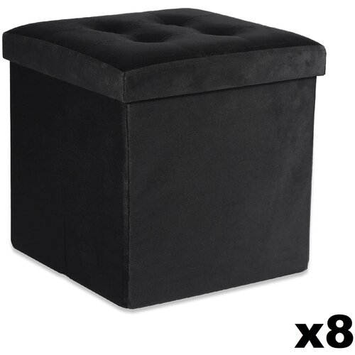 Brandless Zložljiv puf L z gumbi - 38x38x38cm žametna črna x 8, (22056058) Slike