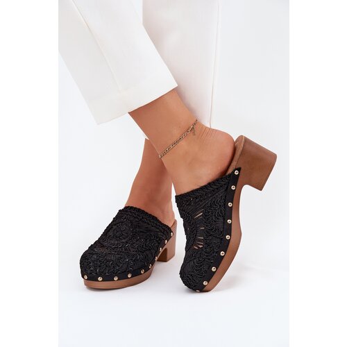 Boto Crochet Women's Heels Black Senevia Cene