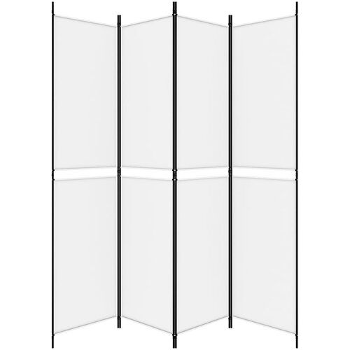  pregrada s 4 panela bijela 200 x 220 cm od tkanine Slike