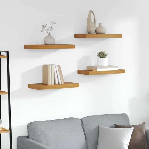 Polica na zidu 4 pcs Smeđa 50 x 23 x 4 cm Konstruirano drvo Cijene