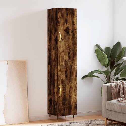 VidaXL Visoka omara dimljeni hrast 34,5x34x180 cm inženirski les Slike