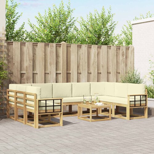  Set vanjskih sofa 10 kom. Bijela i krem Poliester Cijene