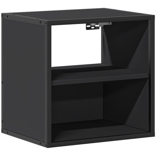  Zidni noćni ormarići 2 kom crni 40x31x39,5 cm Crna Slike
