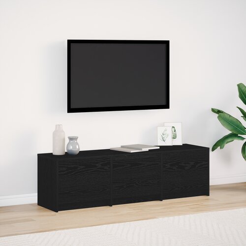 vidaXL TV omara z LED črni hrast 140x34x40 cm inženirski les Cene