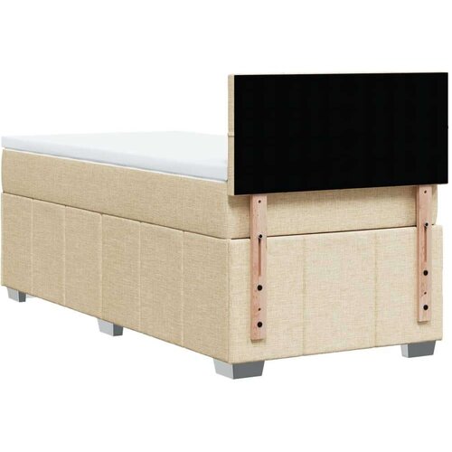 VidaXL Okvir kreveta s oprugama i madrac krem 80x200 cm od tkanine Slike