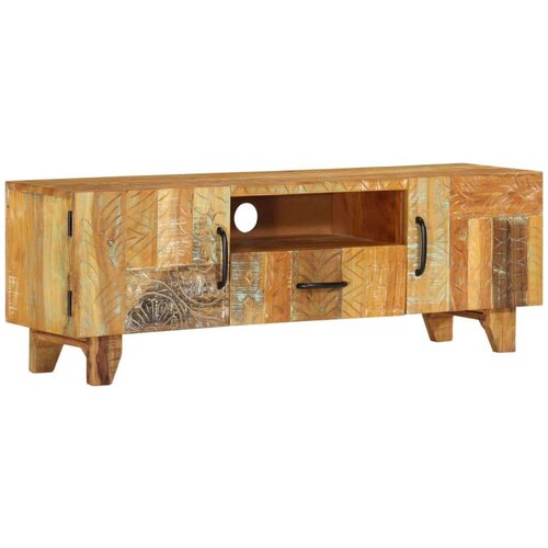 vidaXL TV omarica ročno izrezljana 120x30x40 cm trden predelan les Cene