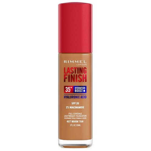 Rimmel London Lasting Finish Hydration Boost tekući puder SPF 20 (407 Warm Tan) 30 ml Slike