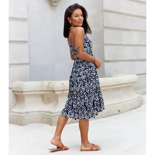 UR/CEO Navy midi dress with white flowers Guantai Cene