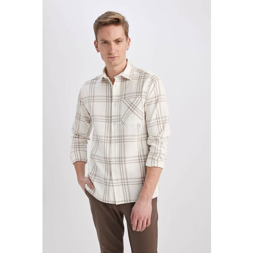 Defacto Modern Fit Polo Neck Long Sleeve Checkered Shirt Cene