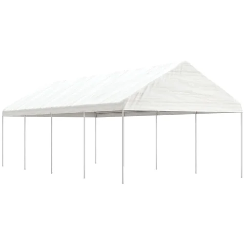 vidaXL Paviljon s streho bel 8,92x4,08x3,22 m polietilen