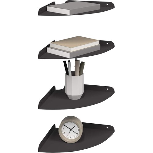  Lebdeća polica s policom s pohranom 4 pcs Crna 24 x 24 x 2 cm Slike