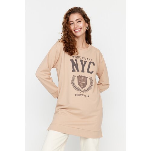 Trendyol Sweatshirt - Beige - Oversize Slike