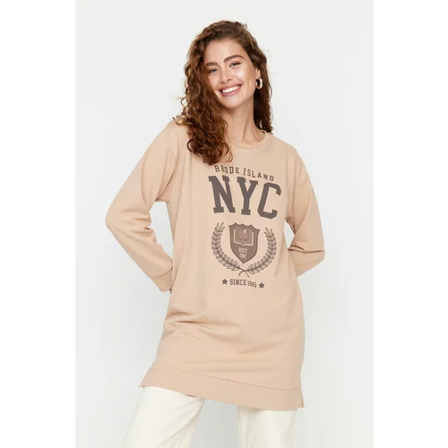 Trendyol Sweatshirt - Beige - Oversize