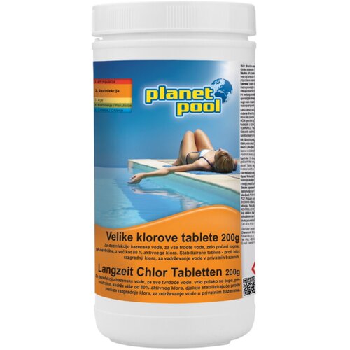PLANET POOL Velike klorove tablete Planet Pool (počasi topne, za dezinfekcijo, 5 x 200 g) Slike