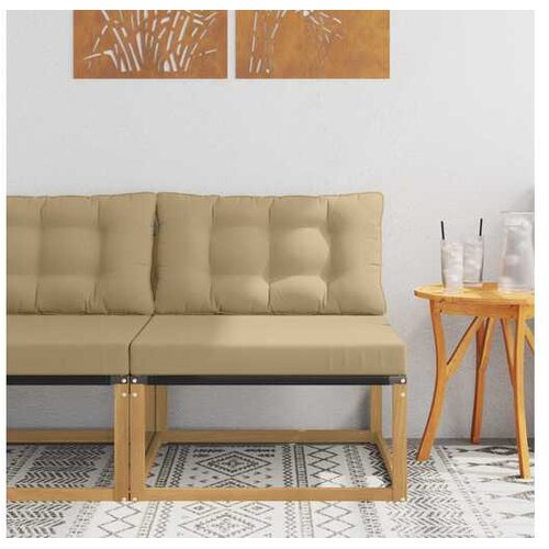 vidaXL Srednja sofa za van s jastukom Bijela 79 x 83 x 73 cm čelik - Bijela i bež 1x srednji Cijene