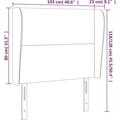  Uzglavlje s u&amp;scaron;ima sivo 103x23x118/128 cm od umjetne kože Slike