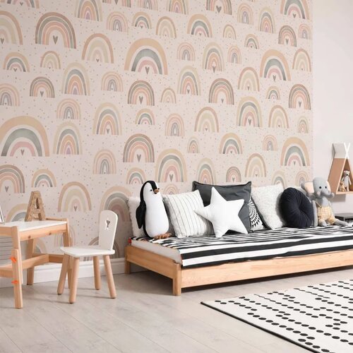  Foto tapeta - Rainbows and Hearts 500x350 Vodootporna Slike