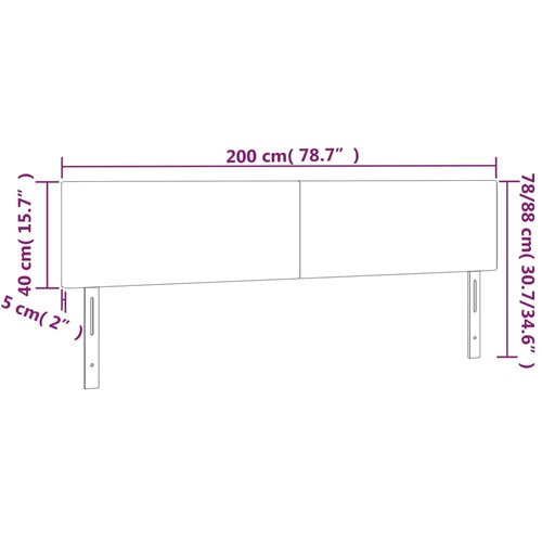  LED uzglavlje tamnosivo 200x5x78/88 cm od tkanine Slike
