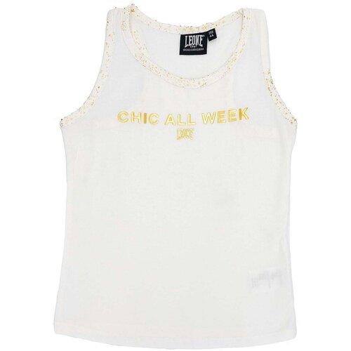 Leone 1947 Majice brez rokavov Girl Tank Chic Gold Bela Cene