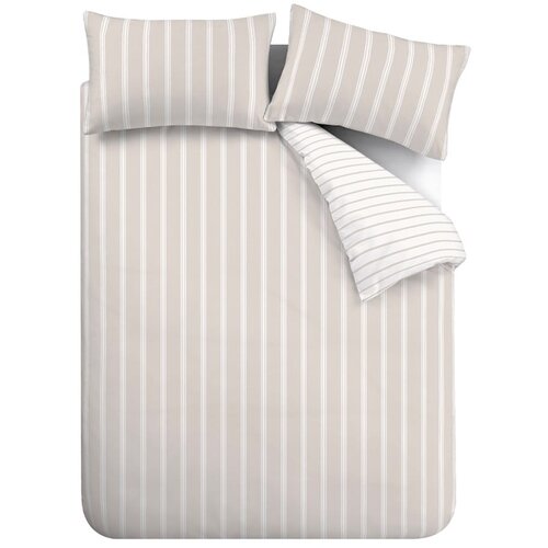 Bianca Bež bombažna posteljnina za zakonsko posteljo 200x200 cm Ashford Stripe – Cene